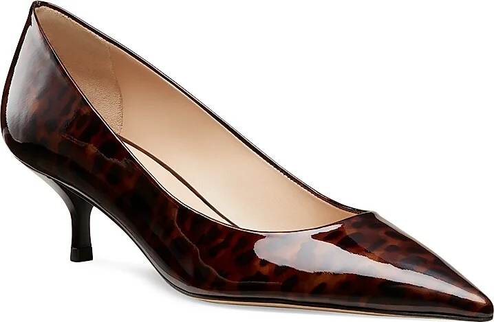Women's Stuart Power 50MM Gloss Tortoise Pumps - Dark Brown - Size 10 - Image 2