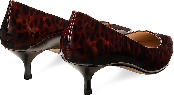 Women's Stuart Power 50MM Gloss Tortoise Pumps - Dark Brown - Size 10 - Image 3