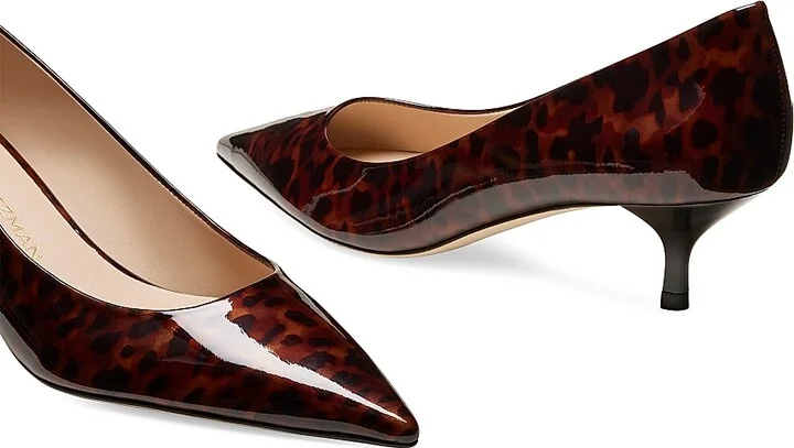 Women's Stuart Power 50MM Gloss Tortoise Pumps - Dark Brown - Size 10 - Image 4