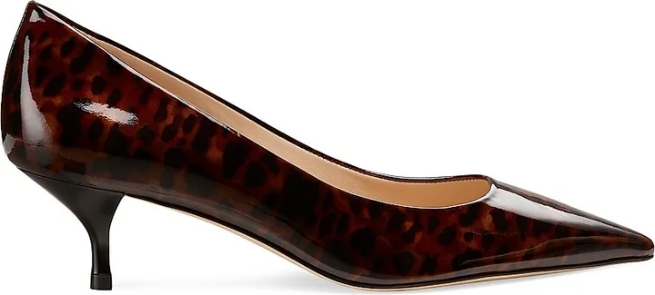Women's Stuart Power 50MM Gloss Tortoise Pumps - Dark Brown - Size 10
