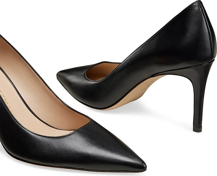 Women's Stuart Power 75MM Leather Pumps - Black - Size 10 - Image 4
