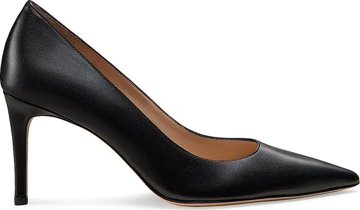 Women's Stuart Power 75MM Leather Pumps - Black - Size 10