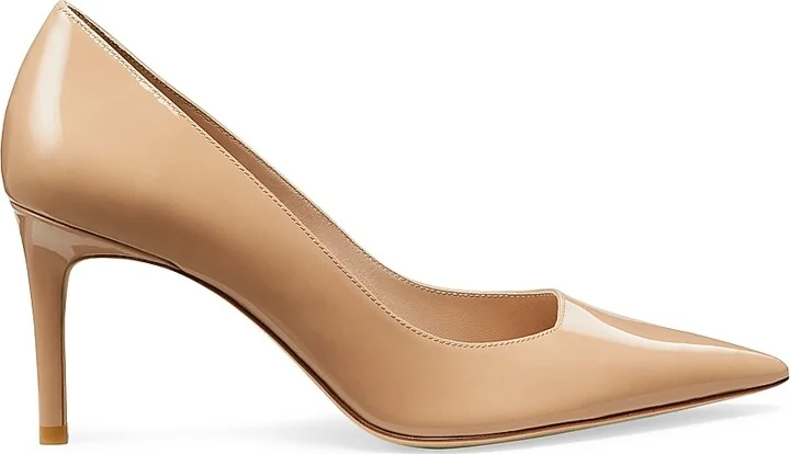 Women's Stuart Power 75MM Patent Leather Pumps - Adobe - Size 10