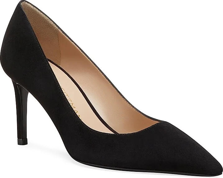 Women's Stuart Power 75MM Suede Pumps - Black - Size 10 - Image 2