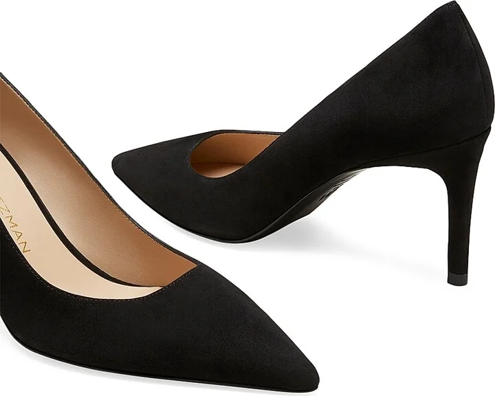 Women's Stuart Power 75MM Suede Pumps - Black - Size 10 - Image 4