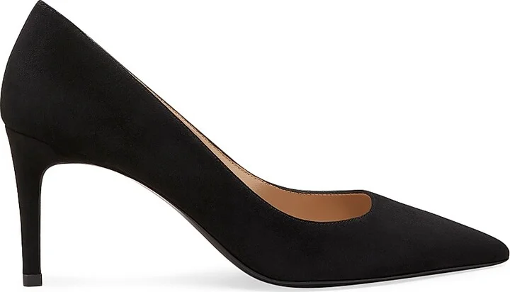 Women's Stuart Power 75MM Suede Pumps - Black - Size 10