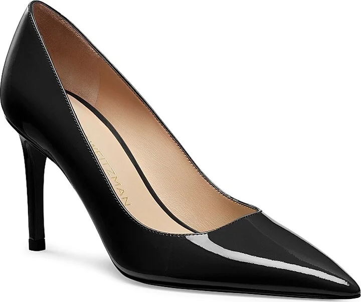 Women's Stuart Power 85 75MM Patent Leather Pumps - Black - Size 10 - Image 2