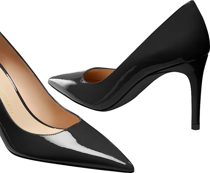 Women's Stuart Power 85 75MM Patent Leather Pumps - Black - Size 10 - Image 4