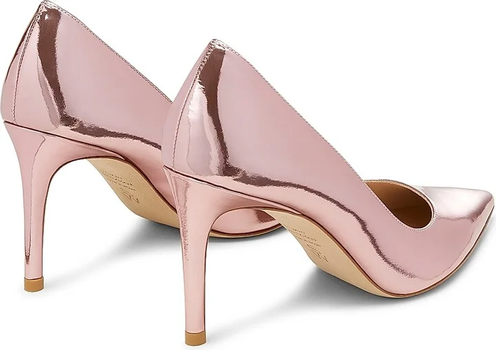 Women's Stuart Power 85 85MM Metallic Leather Pumps - Gold - Size 5 - Image 6