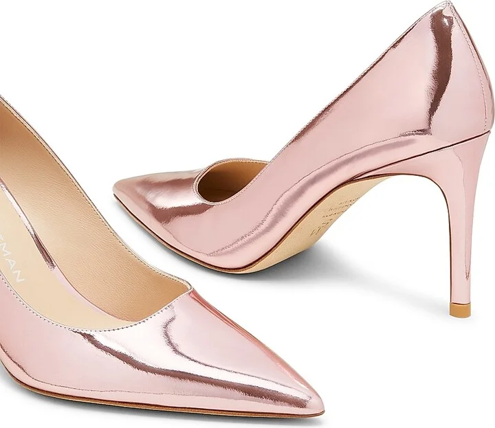 Women's Stuart Power 85 85MM Metallic Leather Pumps - Gold - Size 5 - Image 7