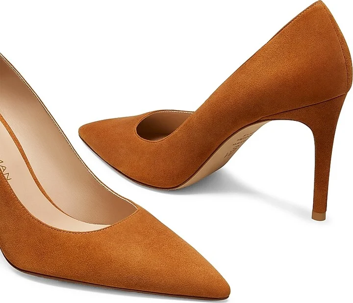 Women's Stuart Power 85 85MM Suede Pumps - Hazel - Size 10 - Image 4
