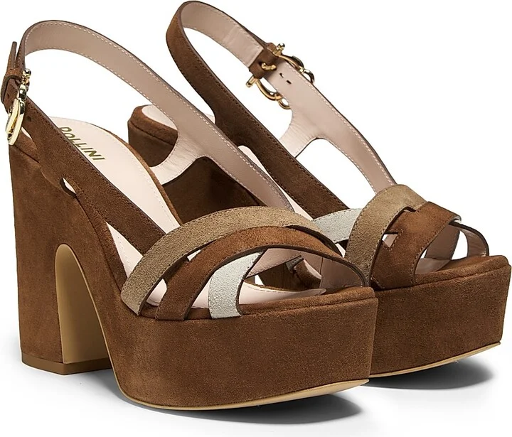 Women's Suede 110MM Platform Sandals - Moka - Size 9 - Image 2