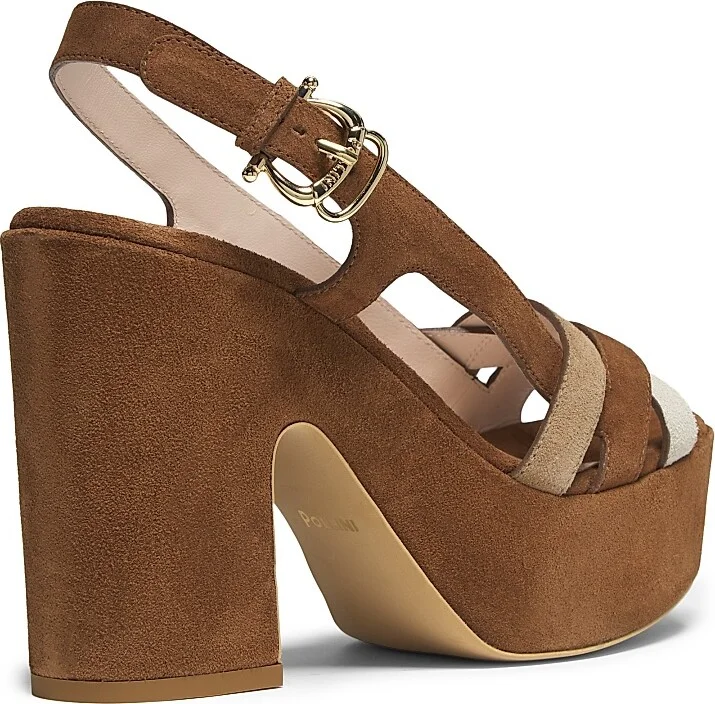 Women's Suede 110MM Platform Sandals - Moka - Size 9 - Image 3