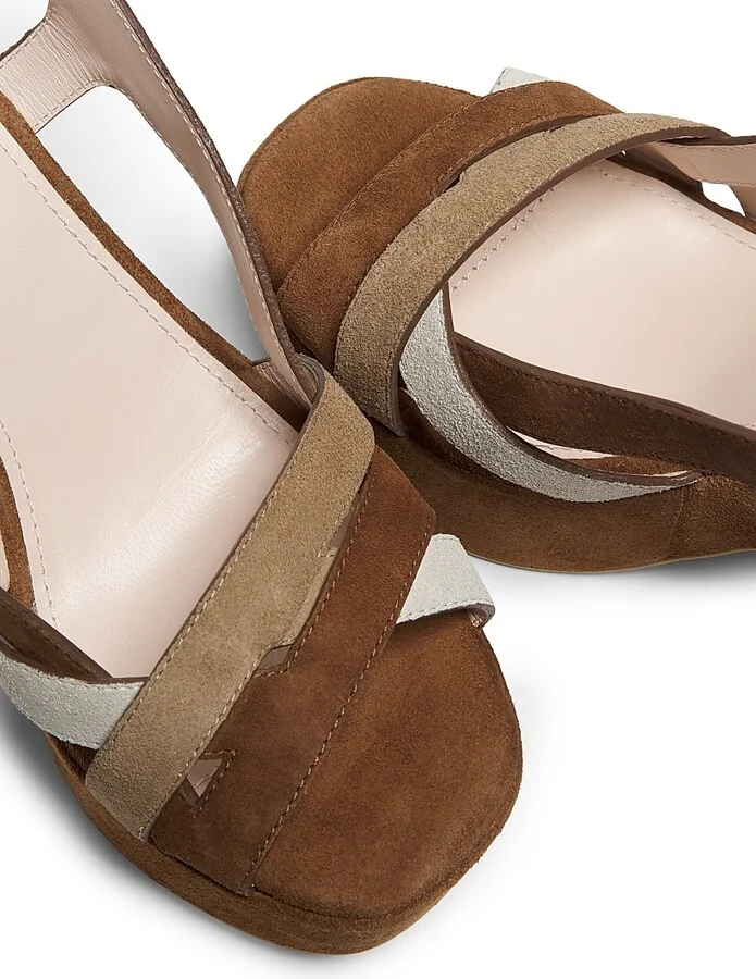 Women's Suede 110MM Platform Sandals - Moka - Size 9 - Image 6