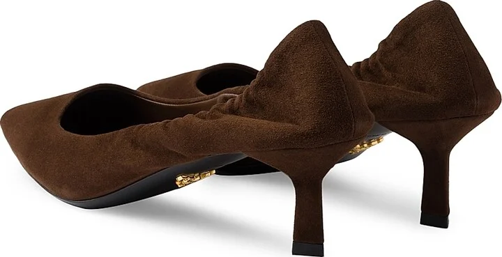 Women's Suede 55MM Pumps - Dark Brown - Size 5.5 - Image 3