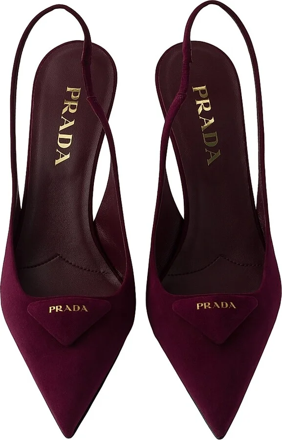 Women's Suede 75MM Slingback Pumps - Brown - Size 9 - Image 5