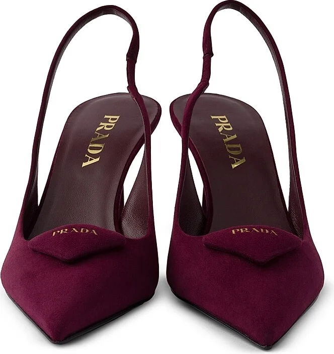 Women's Suede 75MM Slingback Pumps - Brown - Size 9 - Image 7