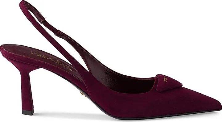 Women's Suede 75MM Slingback Pumps - Brown - Size 9 - Image 9
