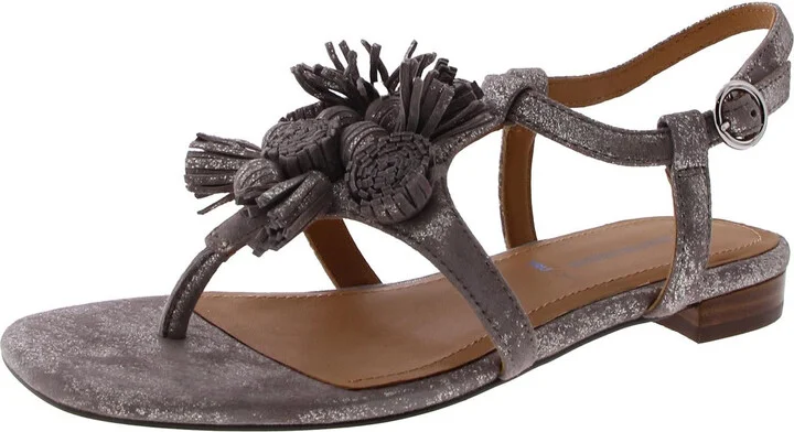 Womens Suede Adjustable Thong Sandals
