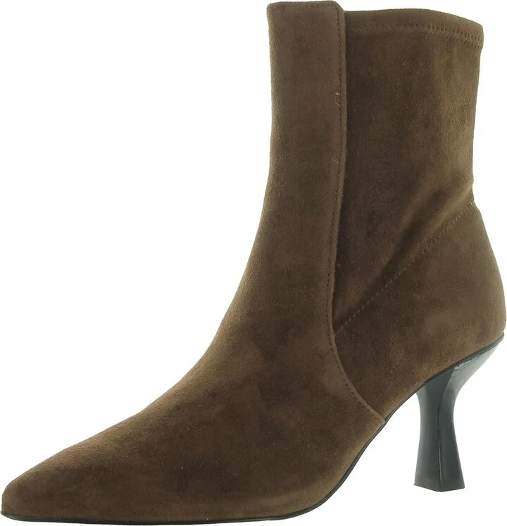Womens Suede Almond Toe Ankle Boots