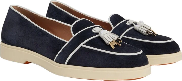 Women's suede and leather tassel loafer - Image 2