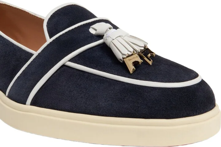 Women's suede and leather tassel loafer - Image 5