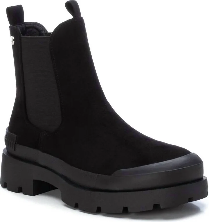 Women's Suede Ankle Booties In Black