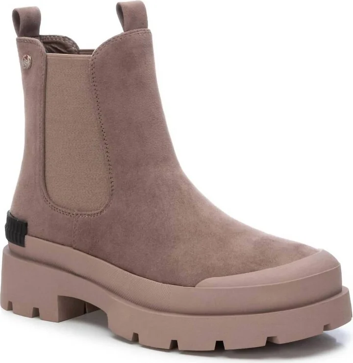 Women's Suede Ankle Booties In Light Brown