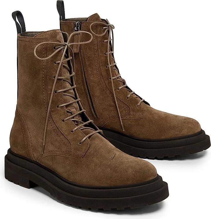 Women's Suede Ankle Boots - Sesame - Size 6 - Image 2