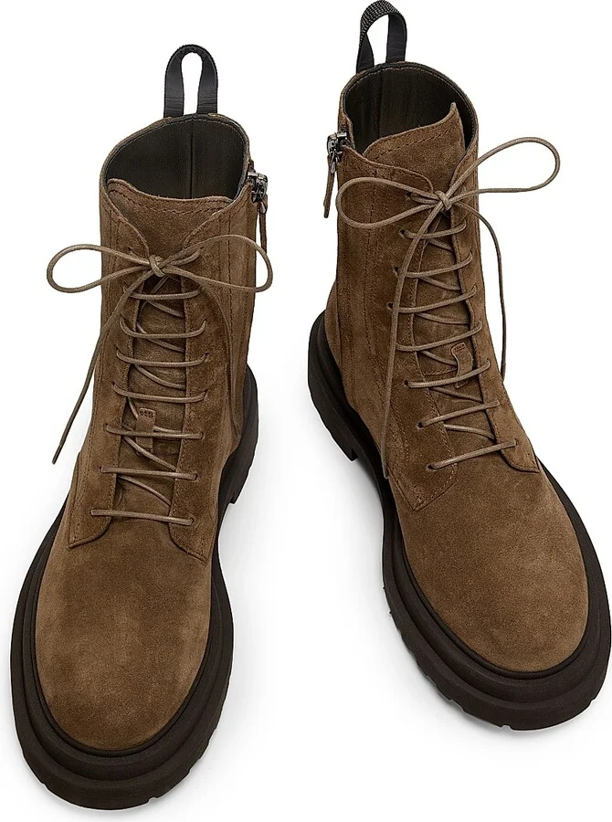 Women's Suede Ankle Boots - Sesame - Size 6 - Image 4