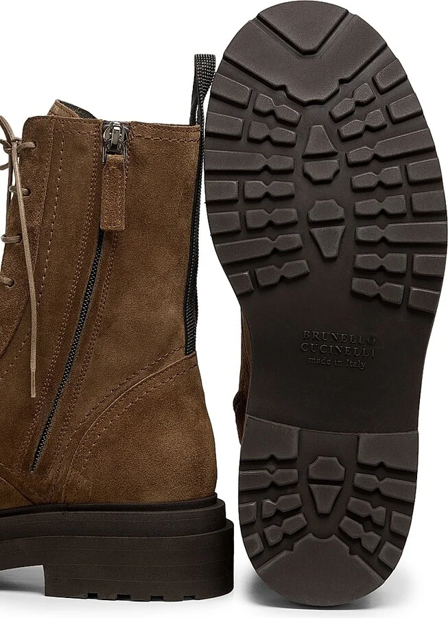 Women's Suede Ankle Boots - Sesame - Size 6 - Image 6