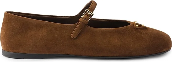 Women's Suede Ballerinas - Brown - Size 5.5