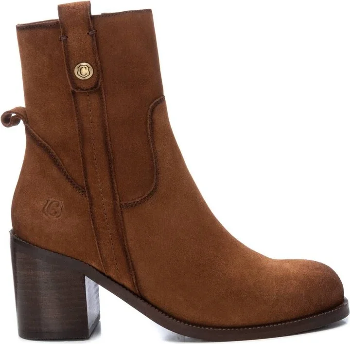 Women's Suede Block Heel Booties Carmela By XTI