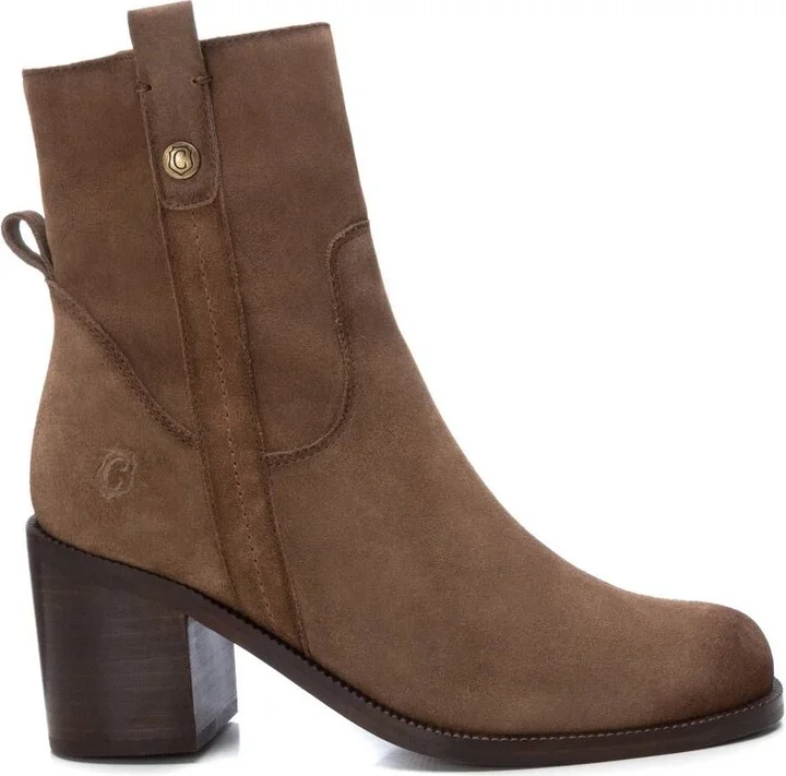 Women's Suede Block Heel Booties Carmela By XTI