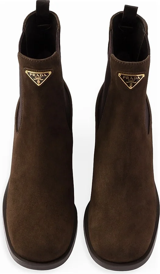 Women's Suede Booties - Brown - Size 5 - Image 3
