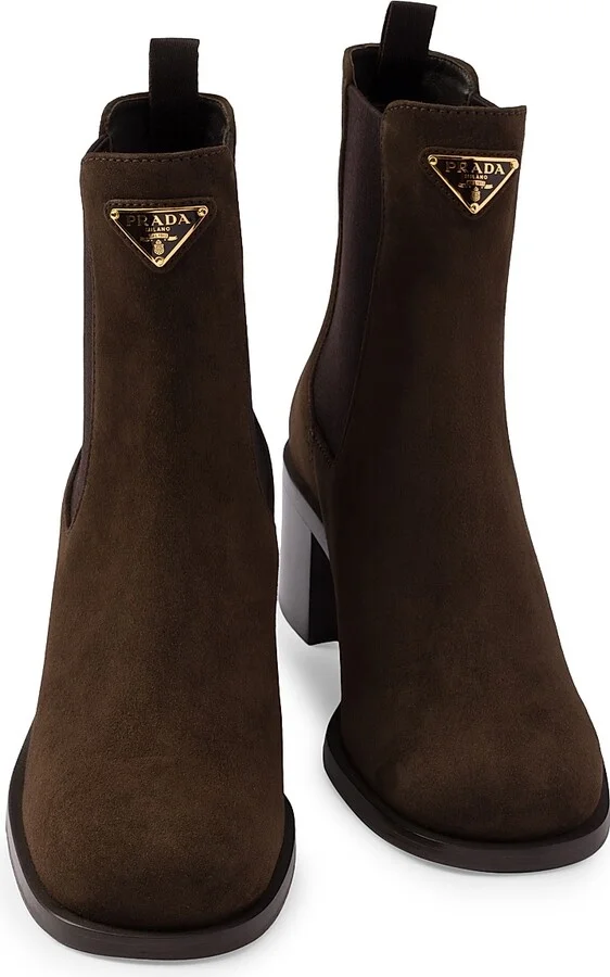Women's Suede Booties - Brown - Size 5 - Image 5