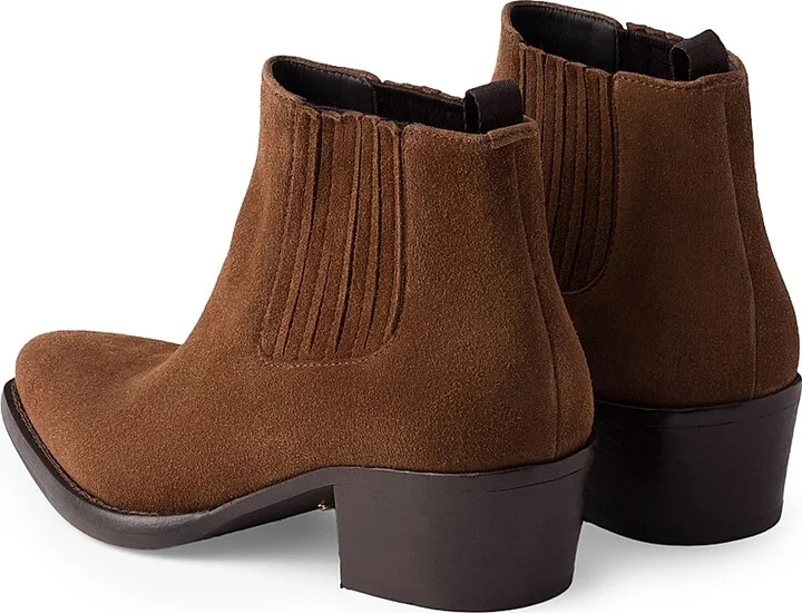 Women's Suede Booties - Brown - Size 5 - Image 3