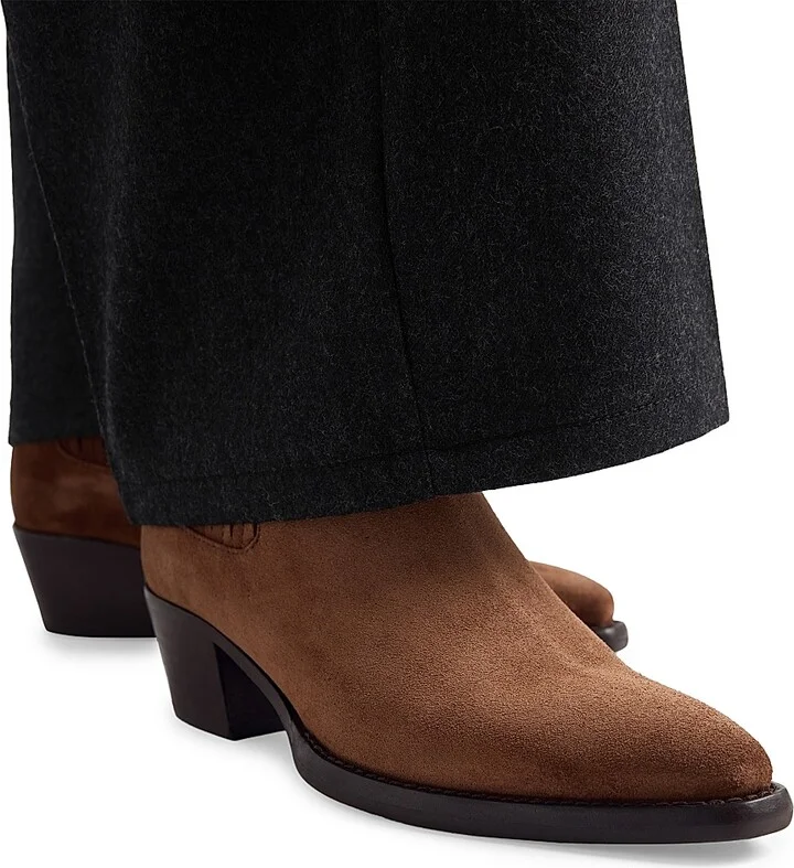 Women's Suede Booties - Brown - Size 5 - Image 5