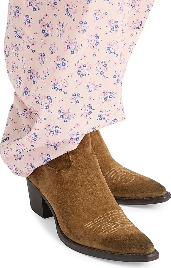 Women's Suede Booties - Brown - Size 9 - Image 2
