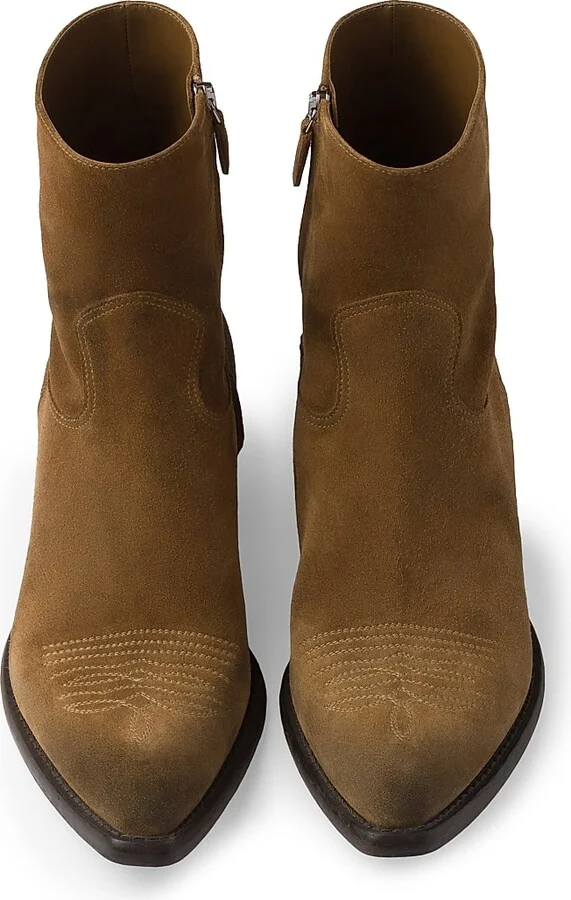 Women's Suede Booties - Brown - Size 9 - Image 3