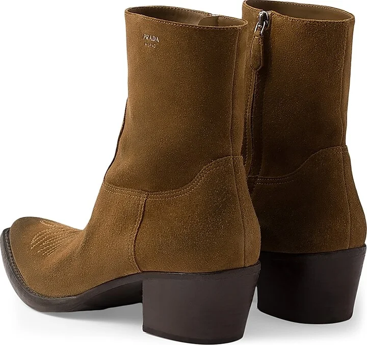 Women's Suede Booties - Brown - Size 9 - Image 4