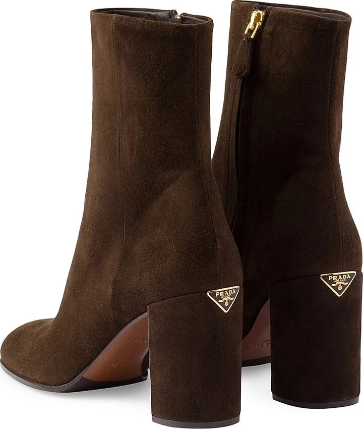 Women's Suede Booties - Dark Brown - Size 5 - Image 3