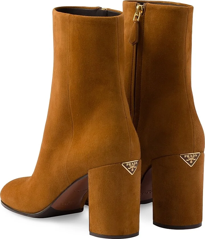 Women's Suede Booties - Dark Brown - Size 5 - Image 6