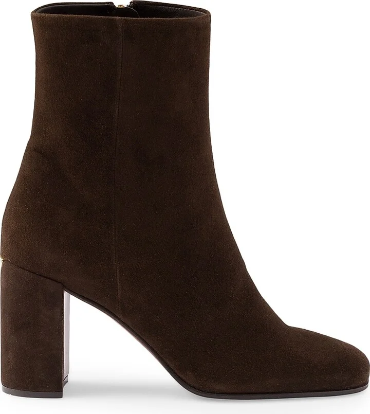 Women's Suede Booties - Dark Brown - Size 5