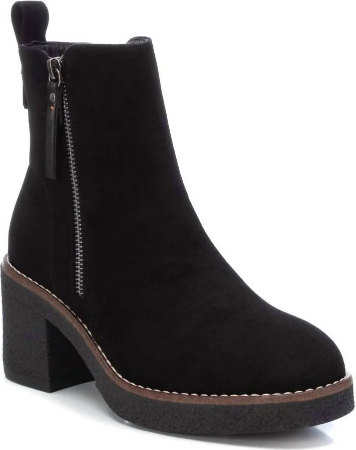Women's Suede Booties In Black