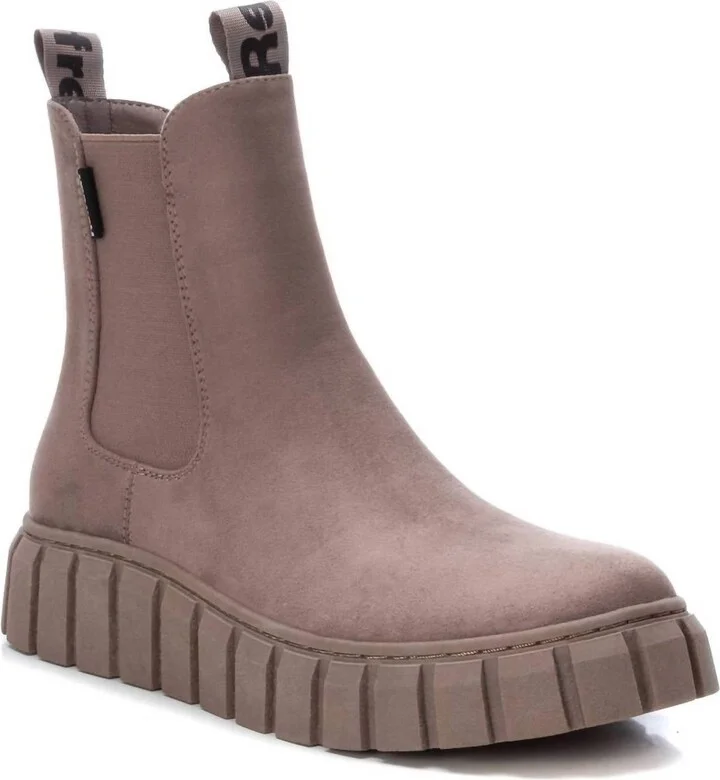 Women's Suede Booties In Light/pastel Brown