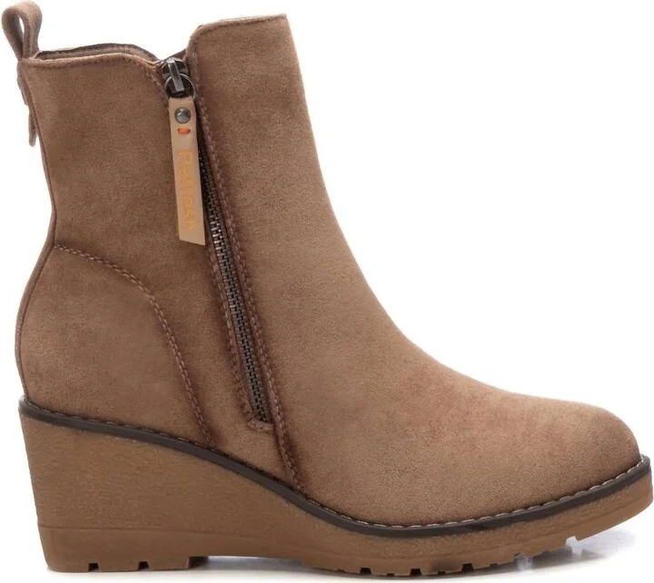 Women's Suede Booties In Taupe