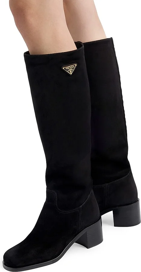Women's Suede Boots - Black - Size 6.5 - Image 2