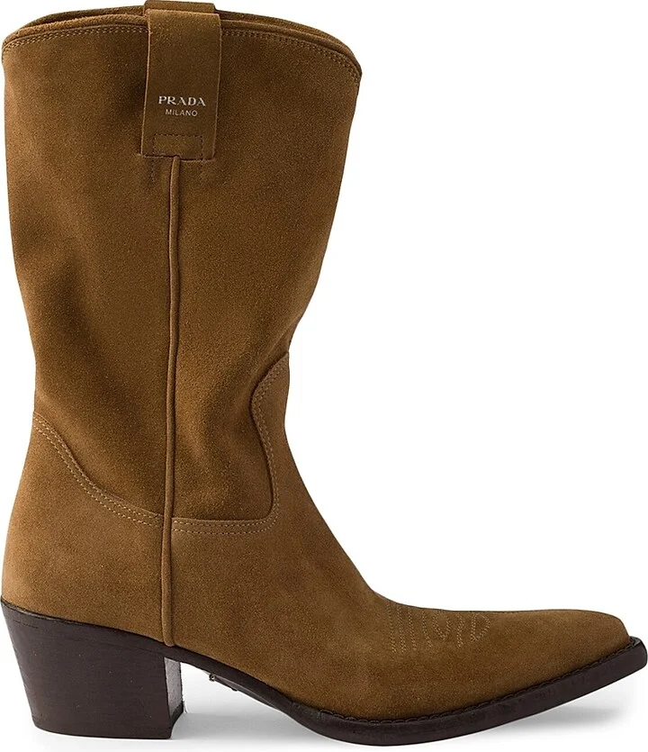 Women's Suede Boots - Brown - Size 7