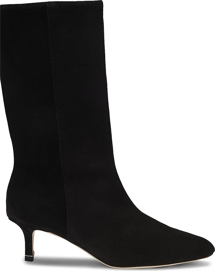 Women's Suede Boots with Double B Monogram - Black - Size 6